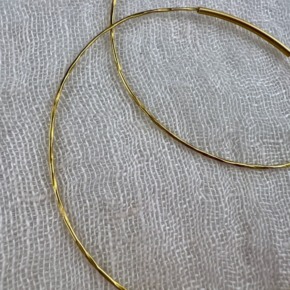 Vintage 20K Solid Gold Large Magic Hoop Earrings • Extra Large 2.25” High Karat - Picture 7 of 11